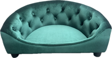 Carica l'immagine nel visualizzatore di Gallery, Divanetto Reale in Velluto Verde Smeraldo – Cuccia Elegante per Cani e Gatti