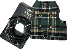 Carica l'immagine nel visualizzatore di Gallery, Pettorina in Tessuto Scozzese con Guinzaglio Abbinato - CROCI Italian Design