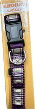 Carica l'immagine nel visualizzatore di Gallery, Collari Regolabile a Righe in Viola e Argento o Blu e Argento