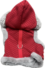 Carica l'immagine nel visualizzatore di Gallery, Giubbotto invernale rosso con cappuccio per cani - Taglia S