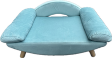 Carica l'immagine nel visualizzatore di Gallery, Poltroncina Relax Azzurra per Cani e Gatti – Design Elegante con Schienale