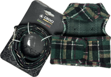 Carica l'immagine nel visualizzatore di Gallery, Pettorina in Tessuto Scozzese con Guinzaglio Abbinato - CROCI Italian Design