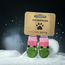 Carica l'immagine nel visualizzatore di Gallery, 4 Calzini Antiscivolo per Animali con Simpatico Design a Rana