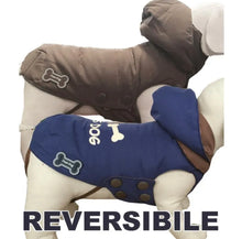 Carica l'immagine nel visualizzatore di Gallery, Piumino Reversibile New York Marrone per Cane Misura 60 - ABF43/27