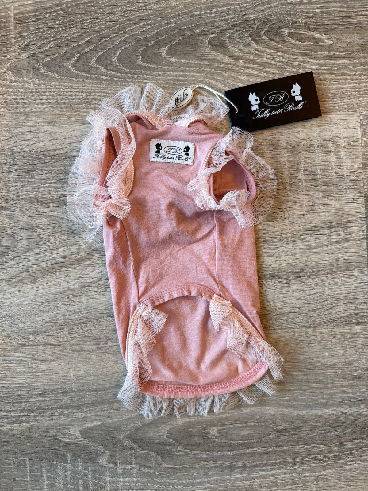 Abitino per Cani Trilly Tutti Brilli – Rosa Cipria con Perle e Pizzo – Elegante e Romantico XS