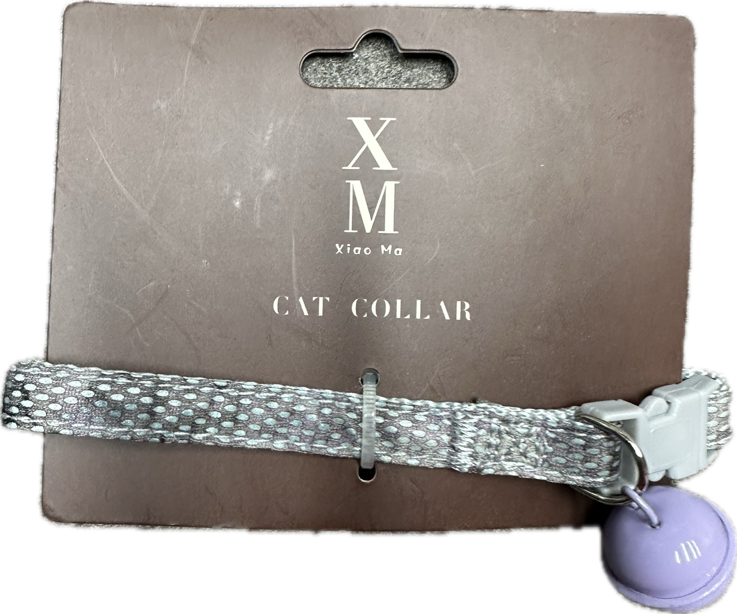 Collare per Gatto Grigio Riflettente con Campanellino Viola