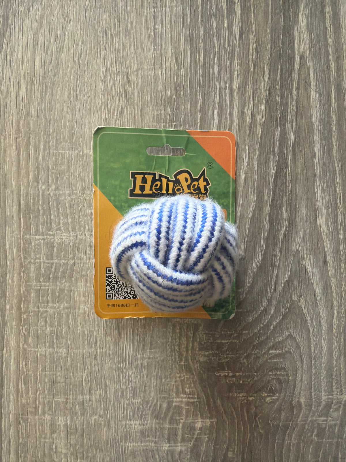 Pallina in Corda Intrecciata Azzurra e Bianca per Cani – Gioco con Nodi