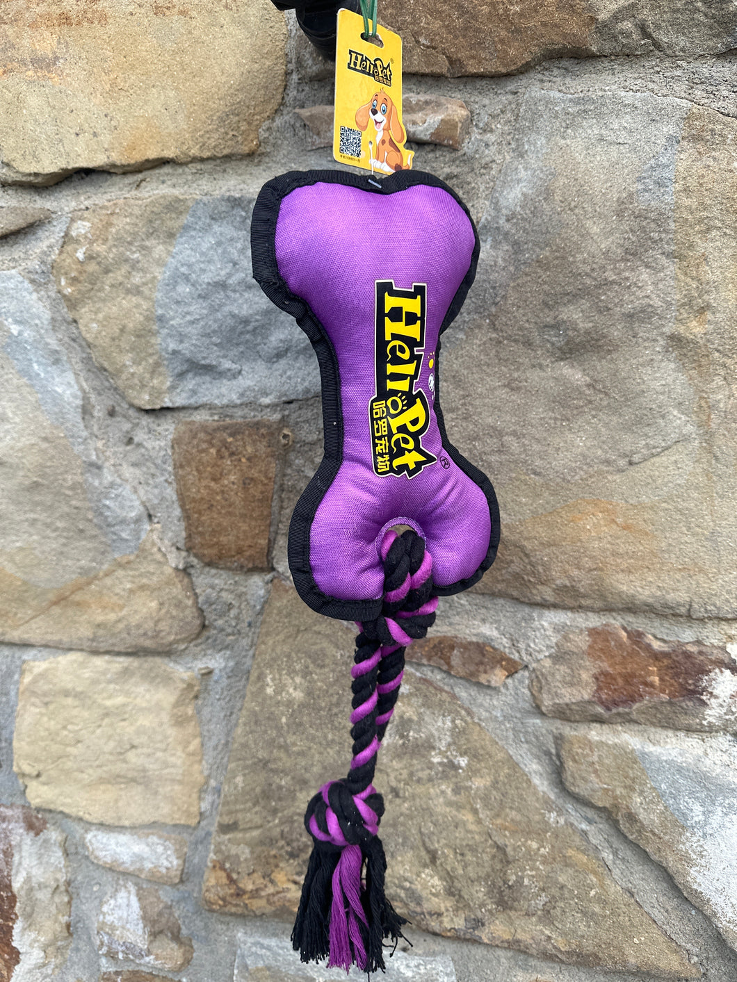 Giocattolo per Cani – Osso Resistente con Corda in Tessuto