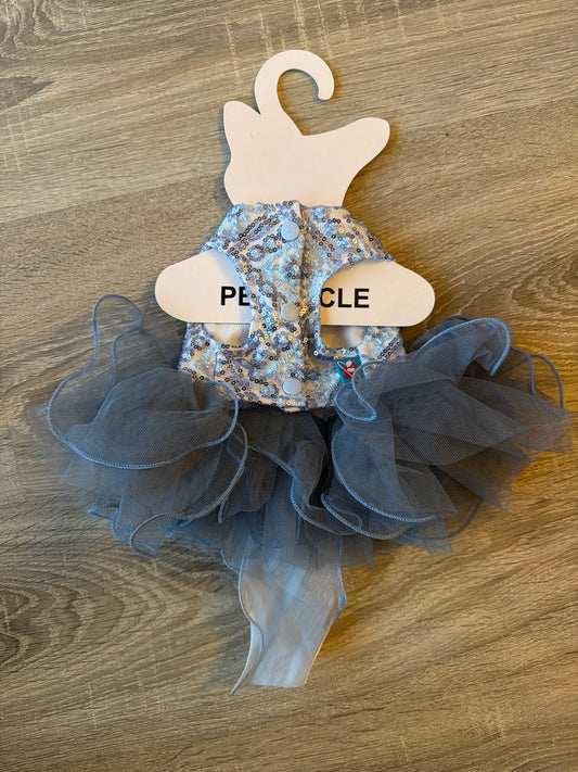 Abitino Blue Princess per Cani con Tulle e Fiocco – XS 25 cm