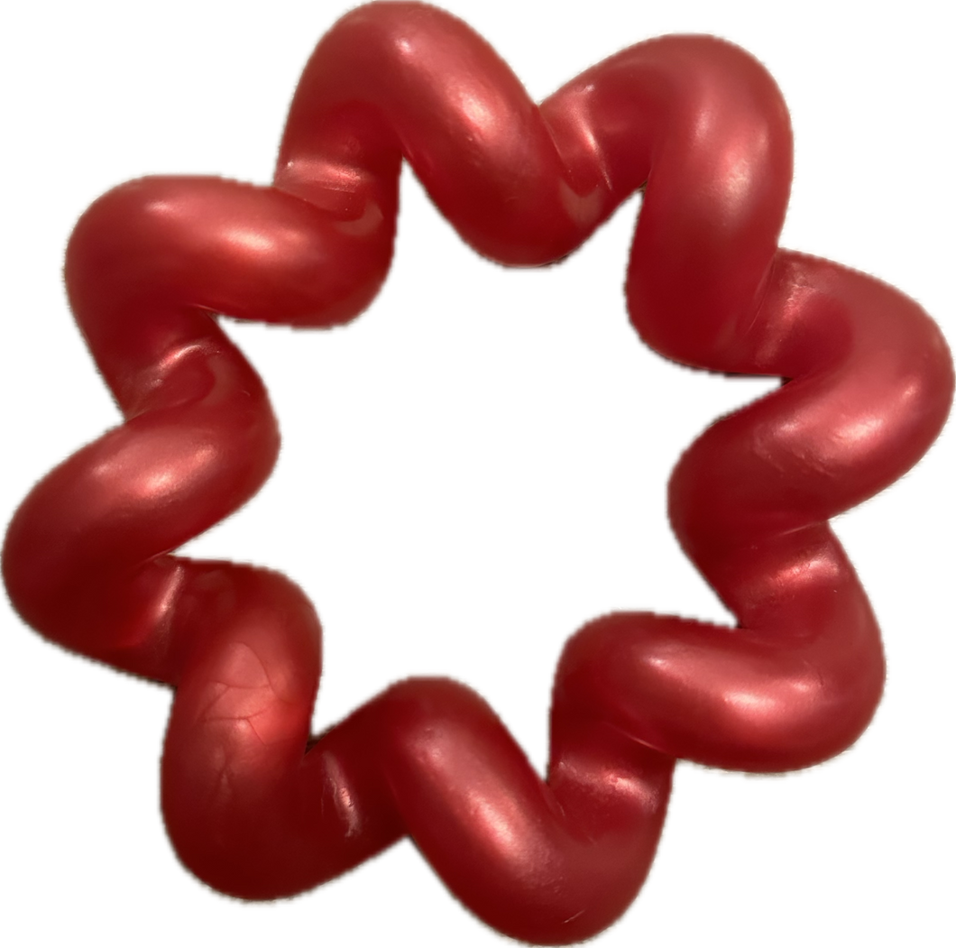 Anello Zigzag Rosso in Gomma per Cani