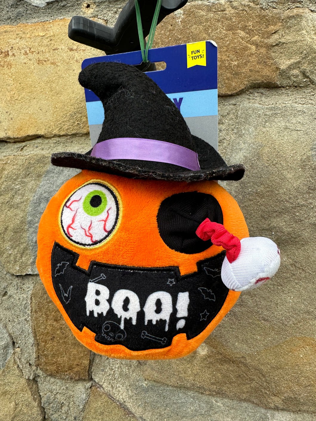 Giocattolo di Halloween per Cani – Zucca Magica con Squeak e Cappello da Strega