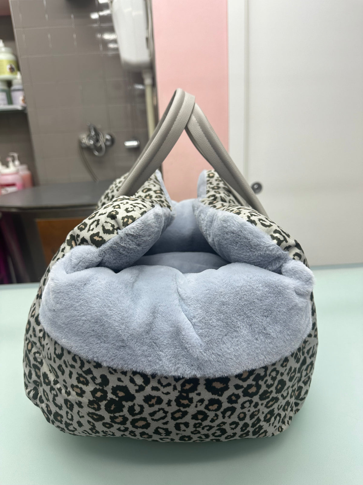 Borsa Trasportino Morbida con Stampa Leopardo