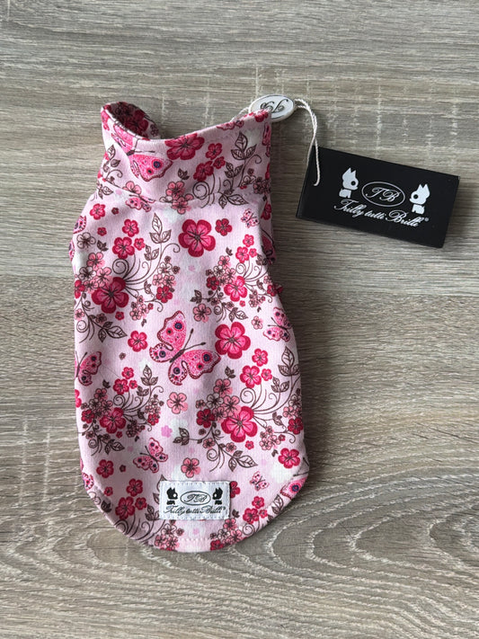Canotta per Cani Trilly Tutti Brilli Fantasia Floreale Rosa – Taglia XXS | Made in Italy