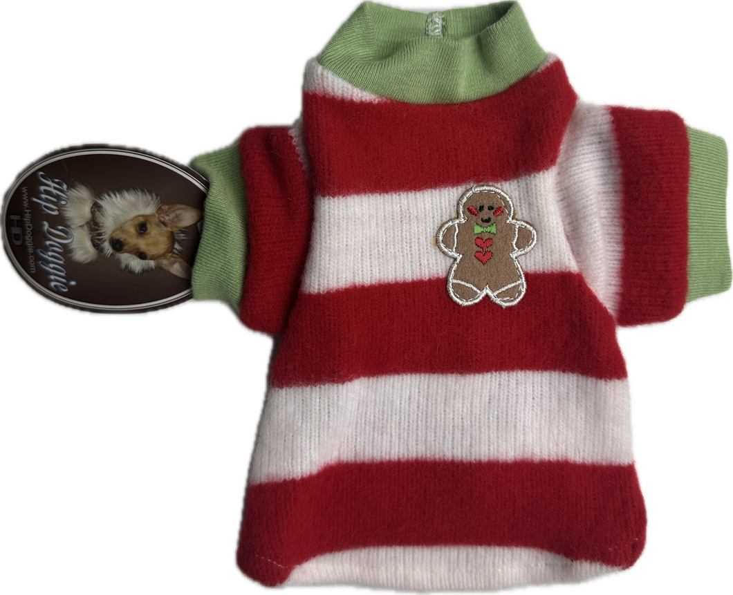 Maglioncino Natalizio a Righe con Omino Pan di Zenzero