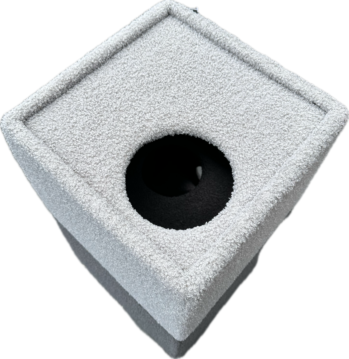 Torre Relax Bouclé Bicolor per Gatti – Cuccia con Tiragraffi e Vani