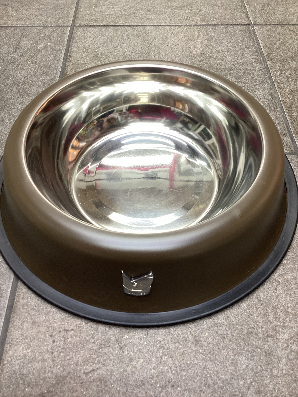Ciotola in acciaio inox con base antiscivolo per cani e gatti 23 cm