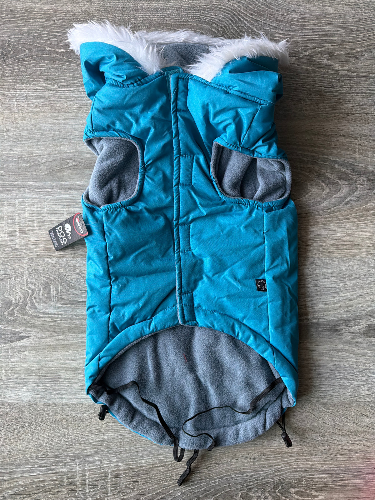Cappottino Invernale per Cani Azzurro con Cappuccio e Pile