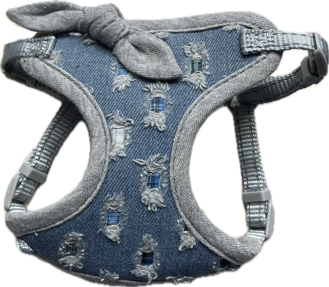 Pettorina in Jeans con Fiocco