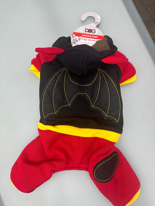 Costume di Halloween per Cani – Pipistrello Grigio e Rosso