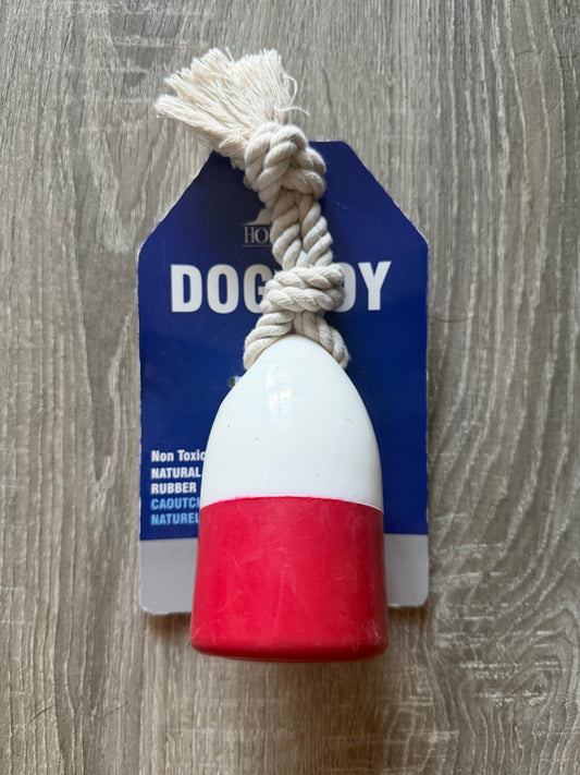 Gioco per Cani con Corda e Boa Nautica Rossa e Bianca