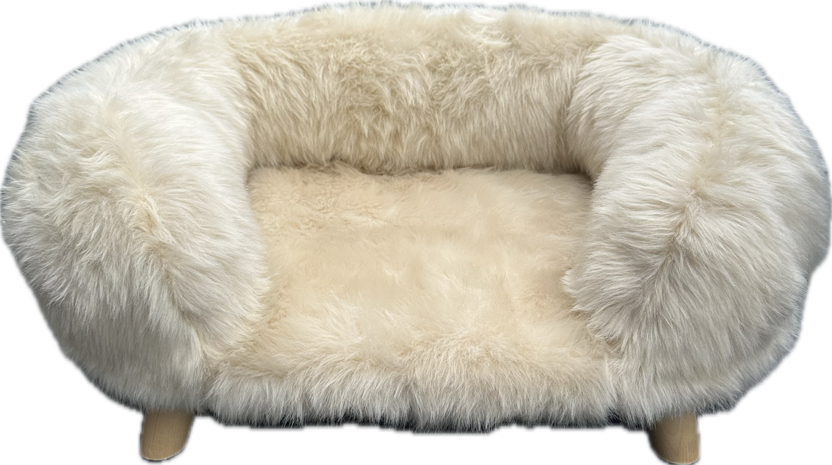 Cuccia Nuvola Nordic Style – Divanetto in Eco Pelliccia Bianca per Cani e Gatti