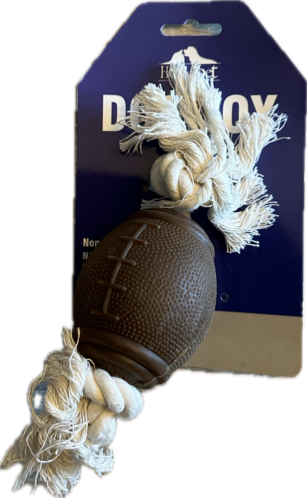 Gioco per cani a forma di palla da football con corda