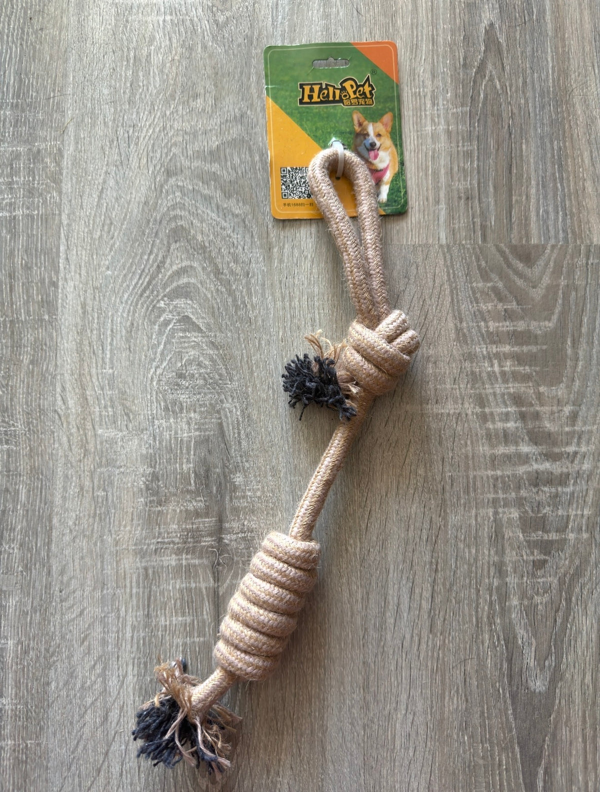 Corda Beige con Due Nodi e Frange