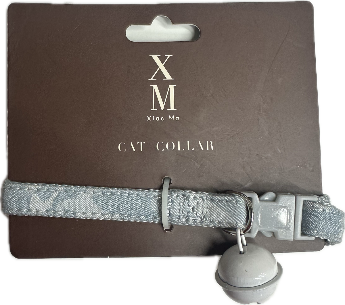 Collare Grigio in Tessuto Jeans per Gatti