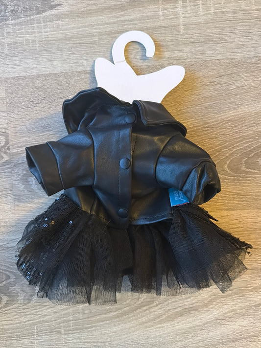 Abitino Black Glam per Cani con Tulle e Paillettes – XS 25 cm