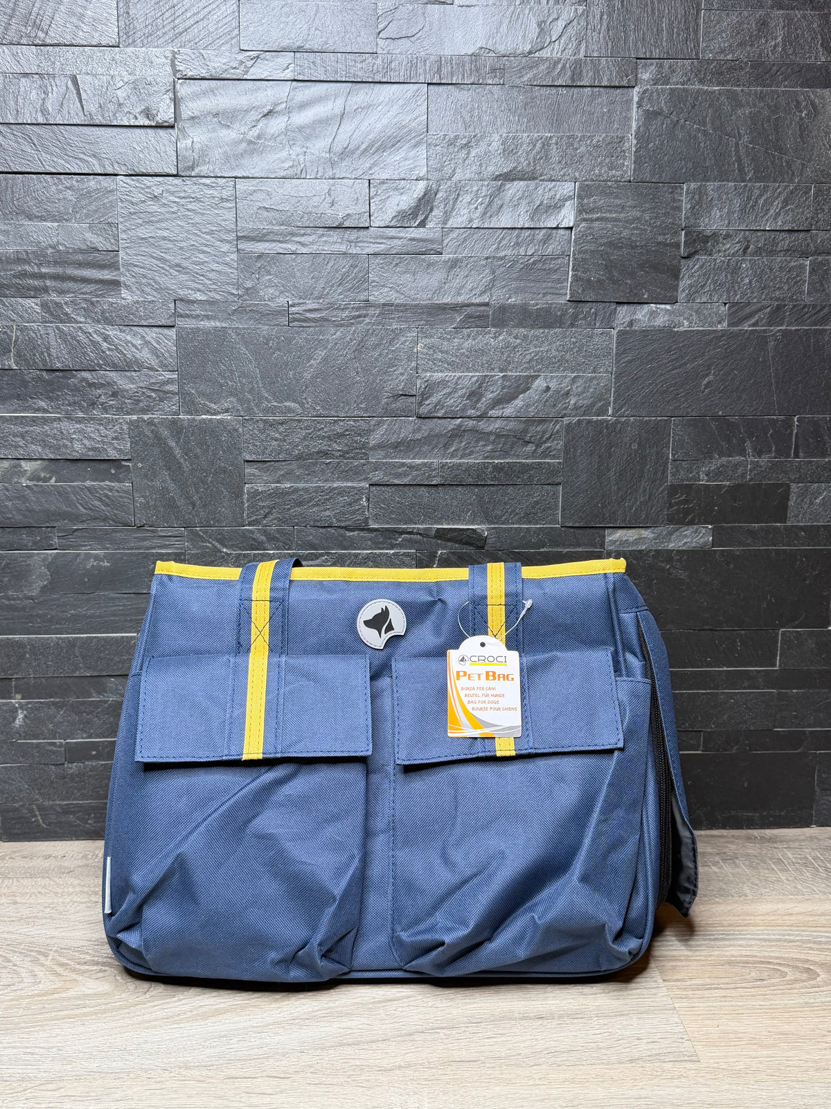 Trasportino Borsa per Cani e Gatti CROCI Isabella Blu/Giallo