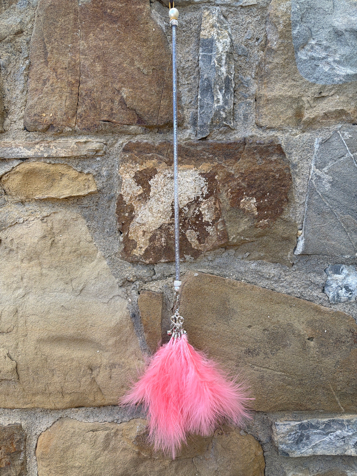 Bacchetta Gioco per Gatti con Piume Rosa – 65 cm