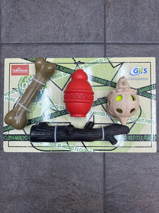 4 Giocattoli in Gomma per Cani