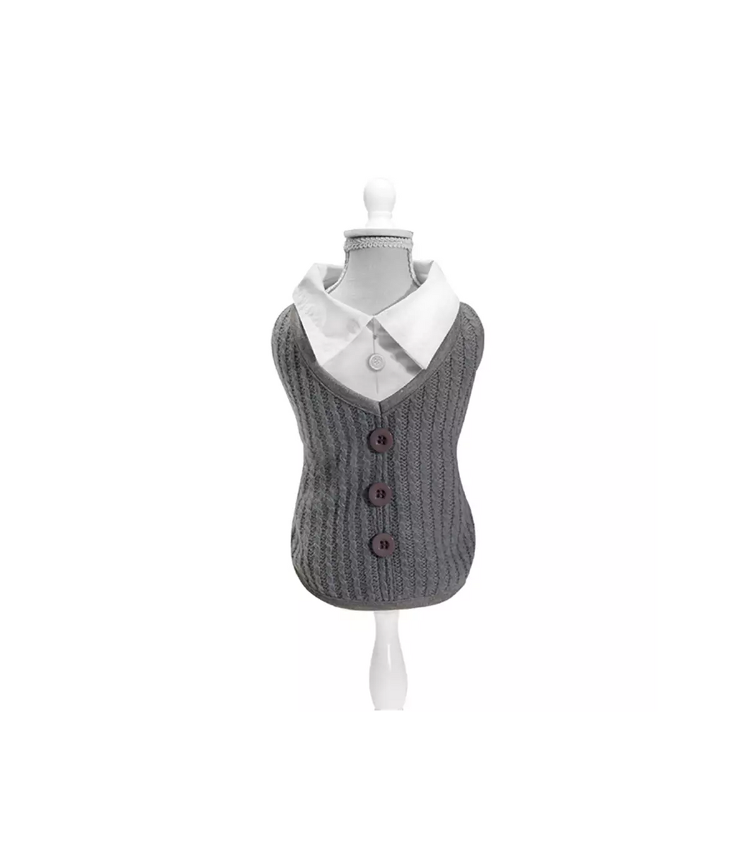 Maglioncino Elegante con Camicia per il Tuo Amico a Quattro Zampe