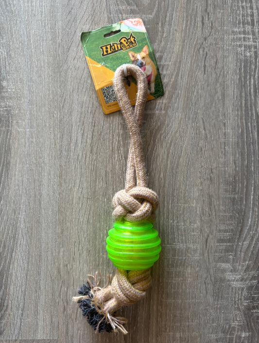 Gioco Corda con Pallina Verde e Frange