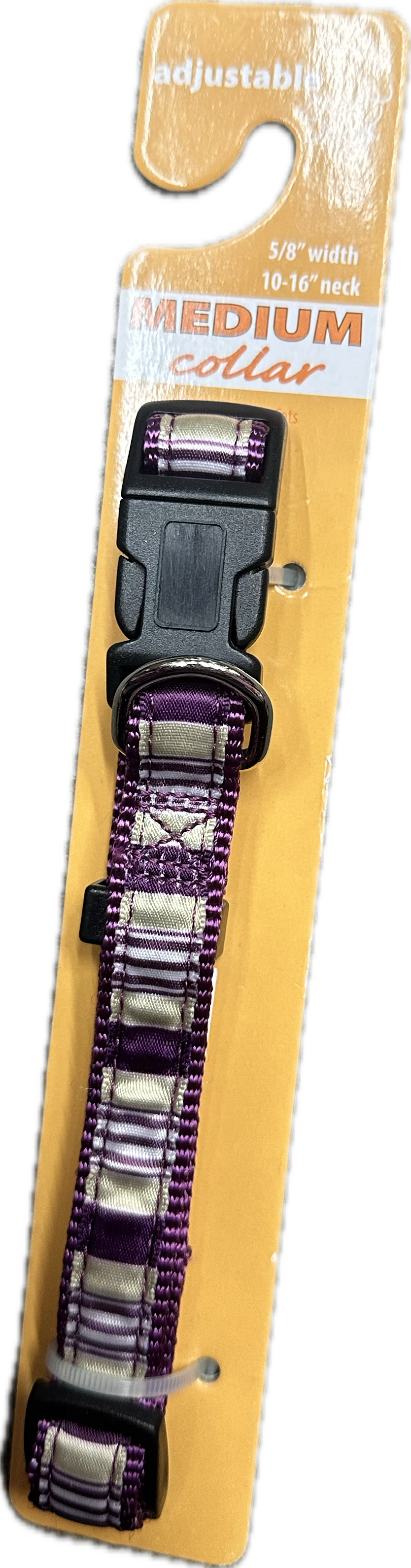 Collari Regolabile a Righe in Viola e Argento o Blu e Argento