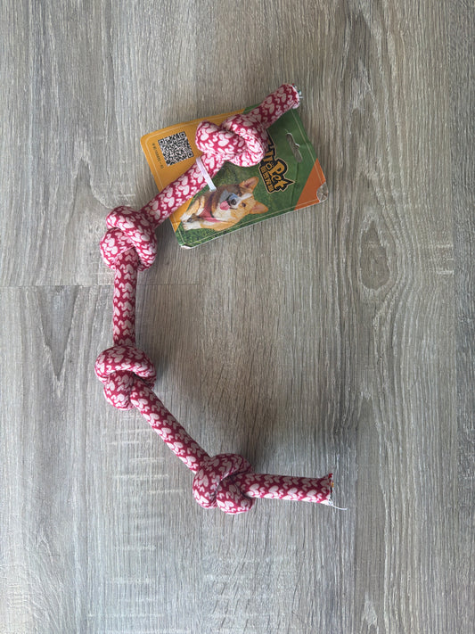 Gioco Corda per Cani Rosa con Nodi – Tira e Molla