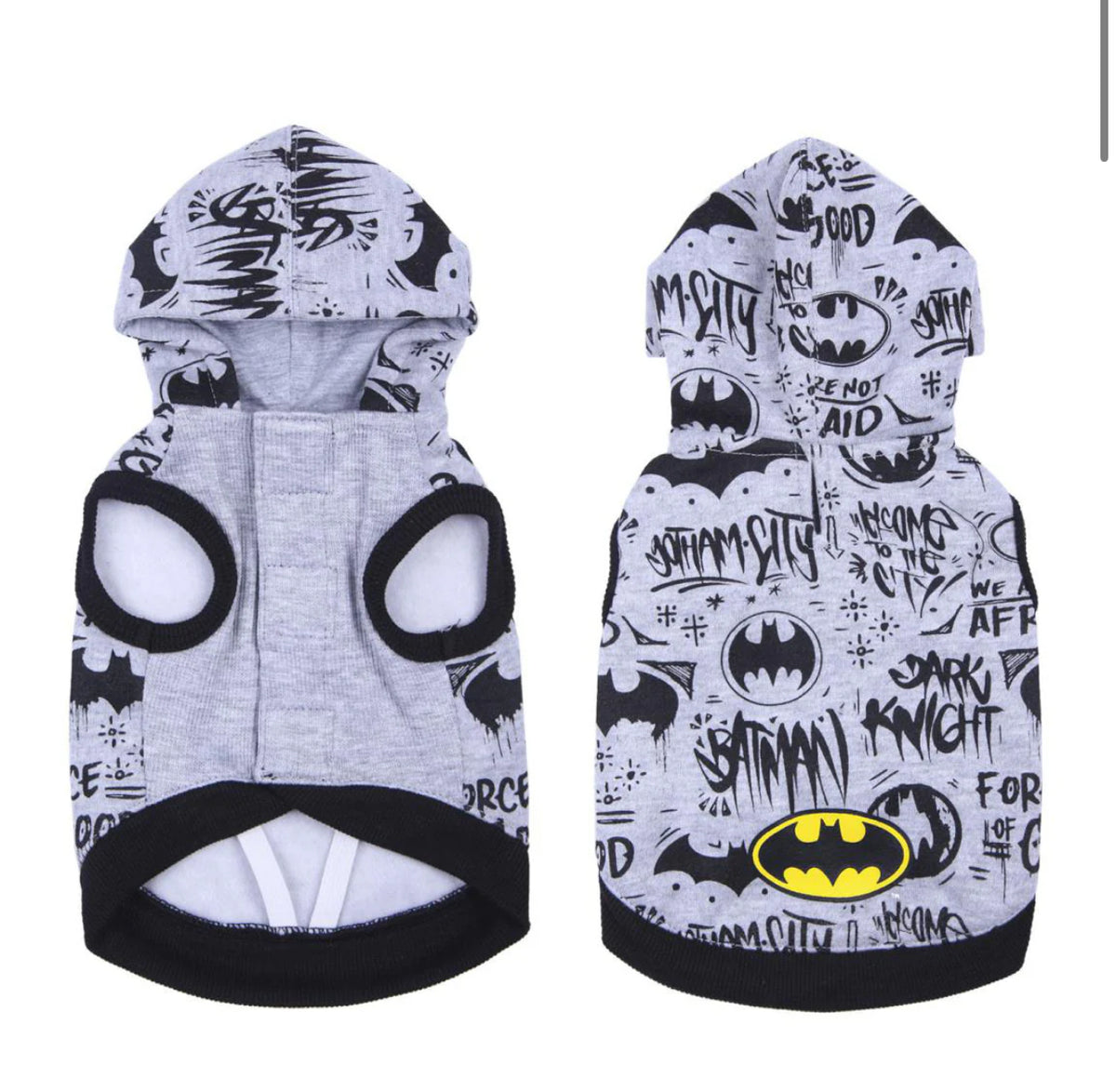 Felpa Batman Graffiti: Lo Stile Urbano del Cavaliere Oscuro per il Tuo Cane
