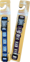 Carica l'immagine nel visualizzatore della galleria, Collari Regolabile a Righe in Viola e Argento o Blu e Argento
