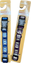 Carica l&#39;immagine nel visualizzatore di Gallery, Collari Regolabile a Righe in Viola e Argento o Blu e Argento
