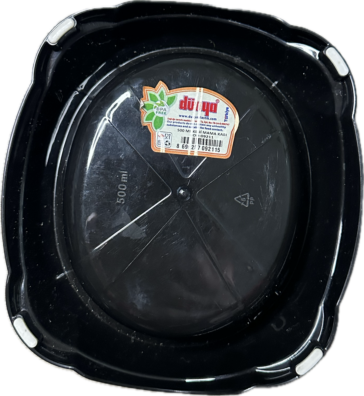 Ciotola Nera in Plastica Senza BPA – 500 ml