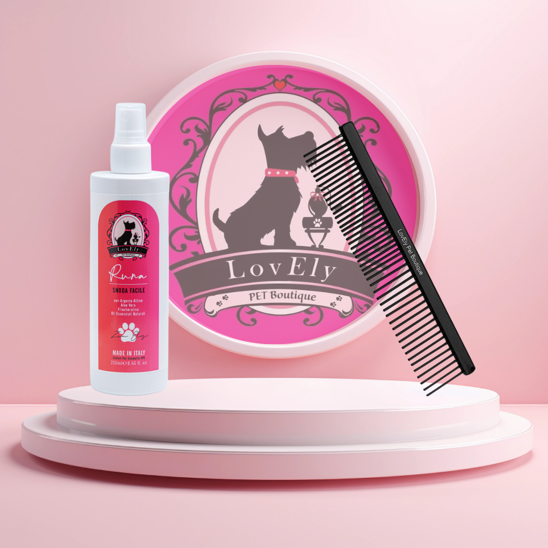 Set Scioglinodi Runa + Pettine ARYA – Pelo Corto Cani e Gatti
