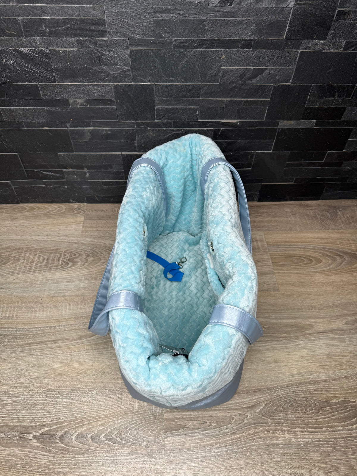 Borsa Trasportino Morbida per Cani e Gatti Grigio/Azzurro