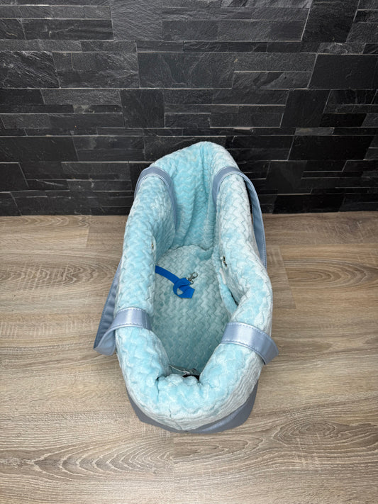 Borsa Trasportino Morbida per Cani e Gatti Grigio/Azzurro