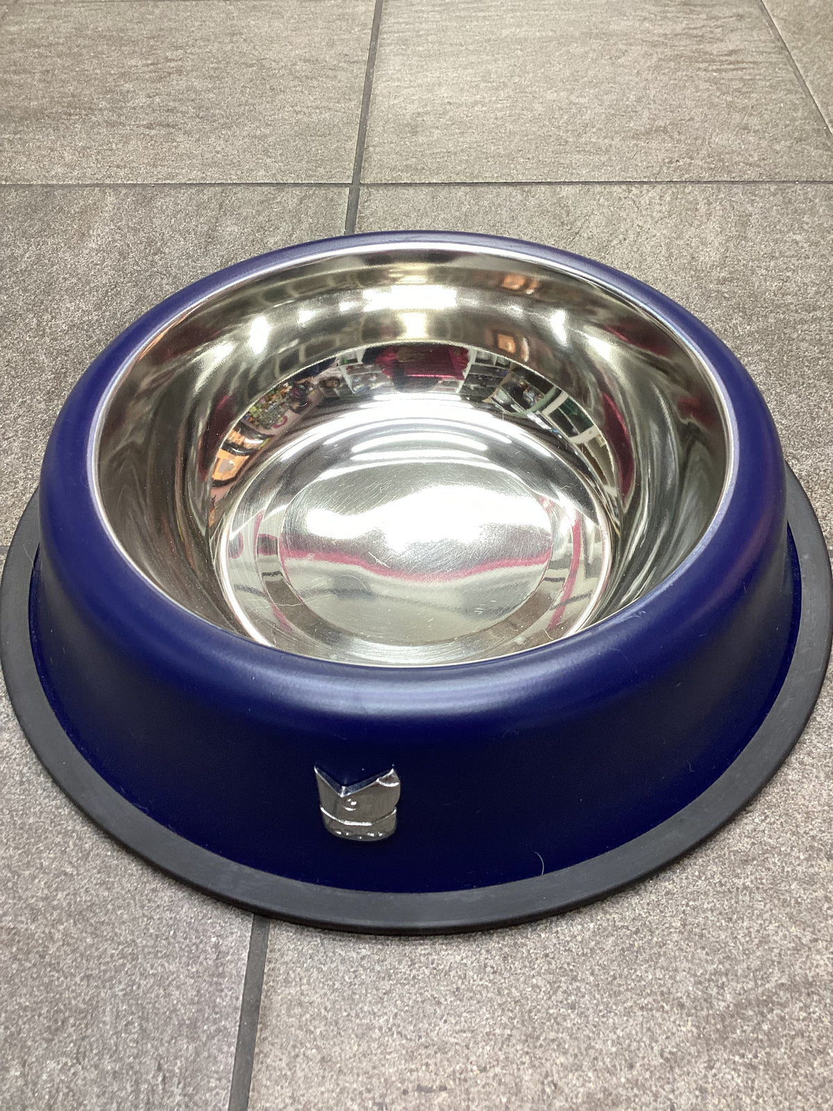 Ciotola in acciaio inox con base antiscivolo per cani e gatti 16 cm