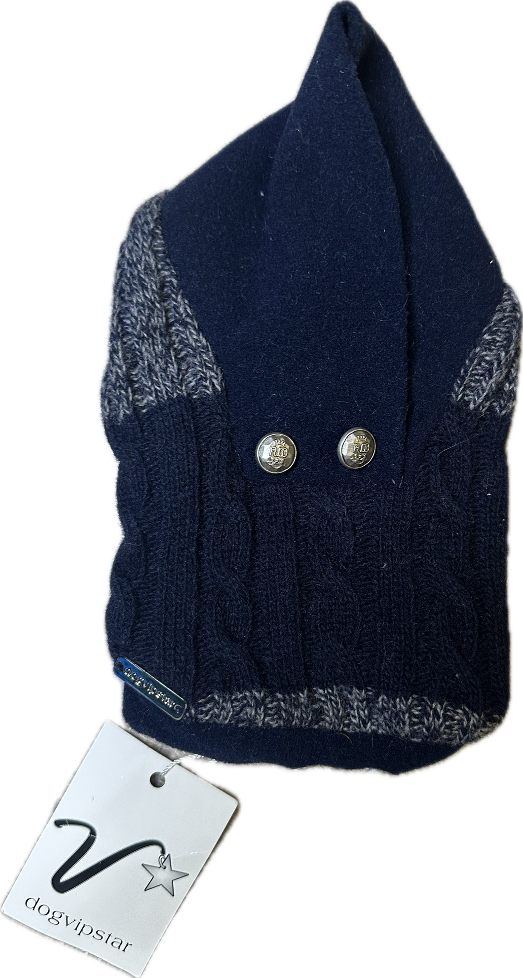 Cappottino in Maglia Elegante con Bottoni - DogVipStar taglia XS