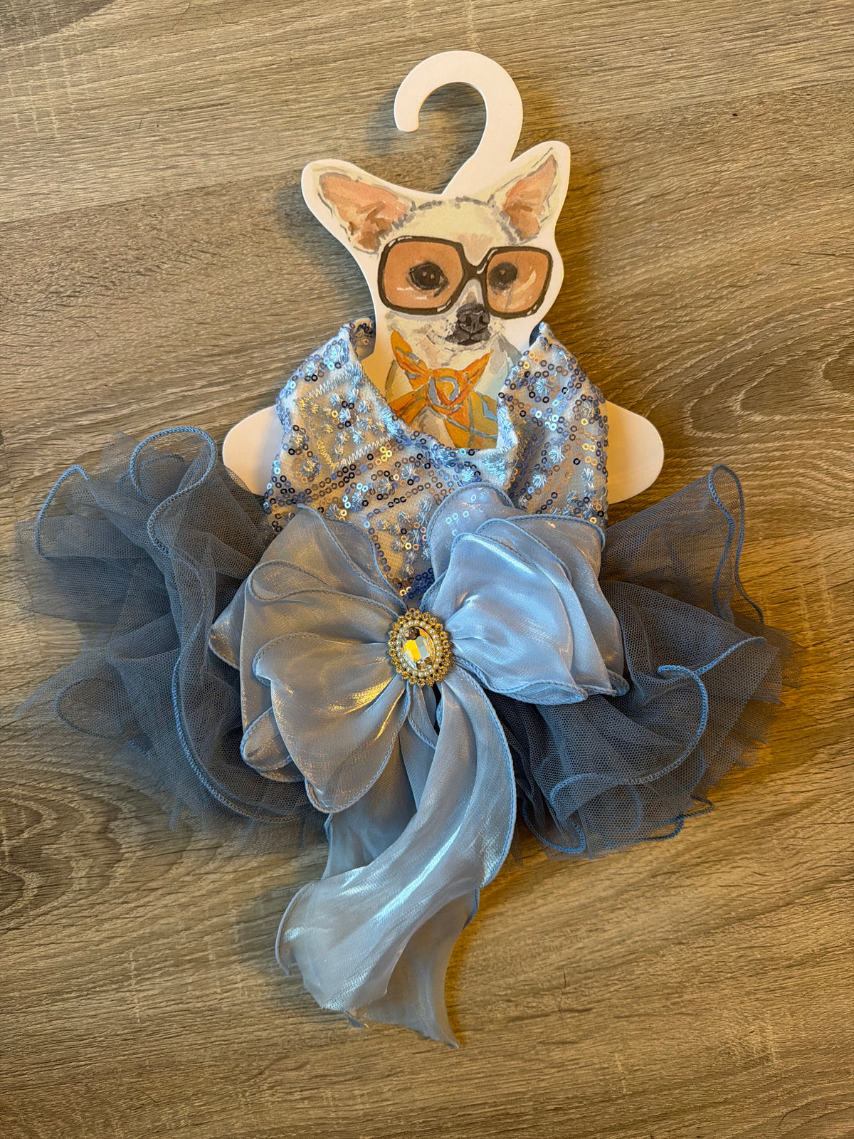 Abitino Blue Princess per Cani con Tulle e Fiocco – XS 25 cm
