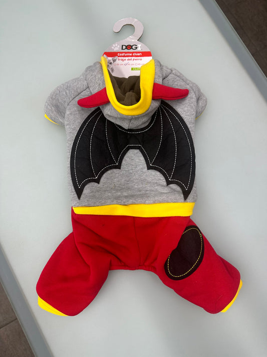 Costume di Halloween per Cani – Pipistrello Grigio e Rosso