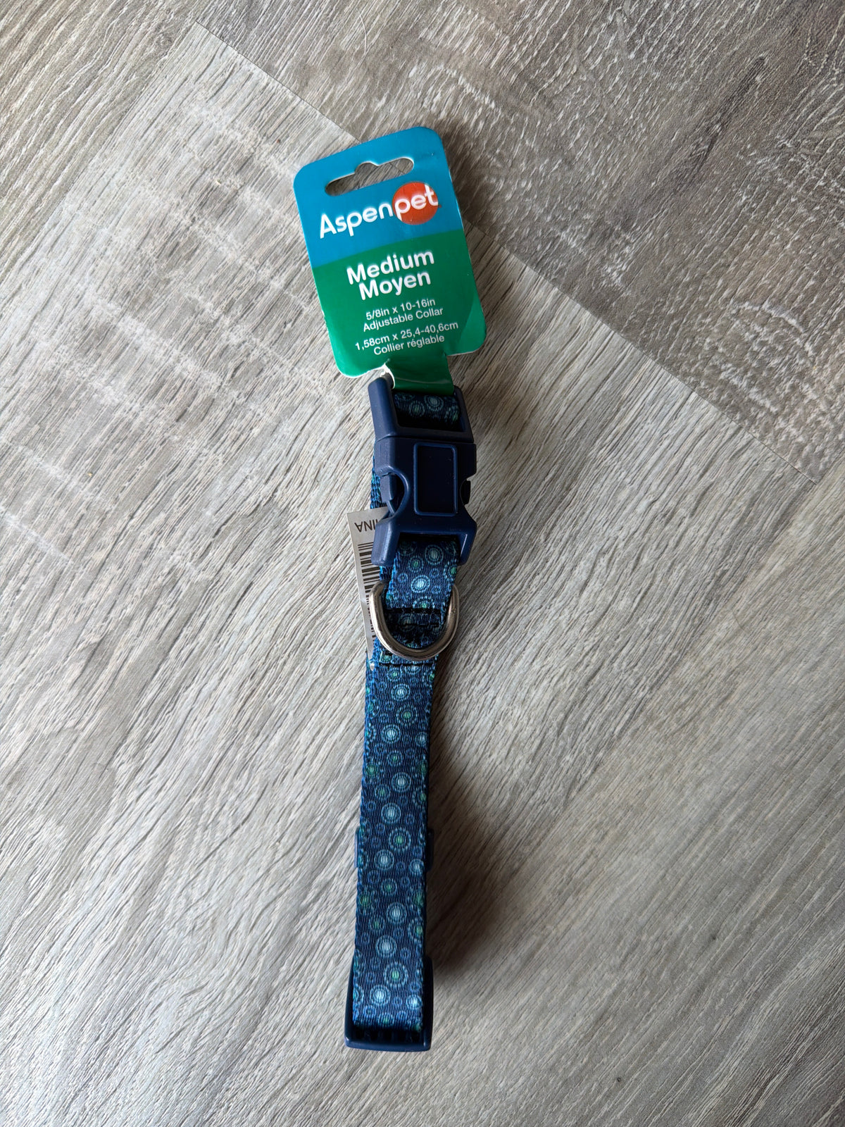 Aspen Pet – Collare Regolabile per Cani Fantasia Cerchi Blu e Turchese | Taglia M