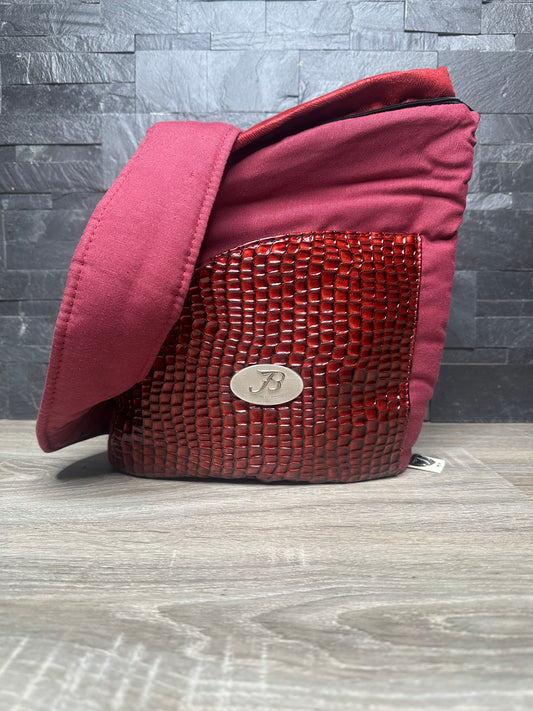 Borsa Trasportino Elegante Bordeaux per Cani e Gatti