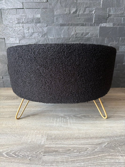 Divanetto Glamour Nero Bouclé – Eleganza e Comfort per Cani e Gatti